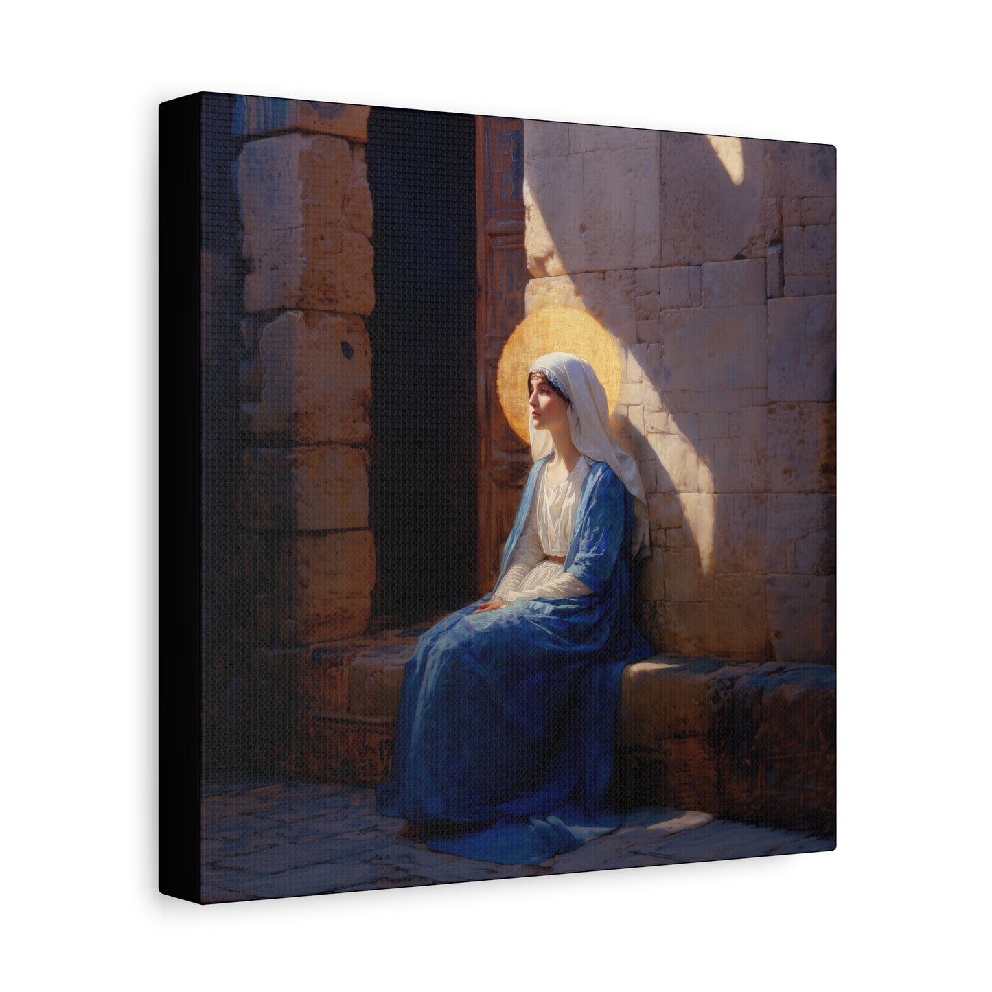 The Quiet Fiat That Split the Darkness, Mary's Yes - Gallery Wrapped Canvas - Print - Religious Art for your Home - Catholic Art