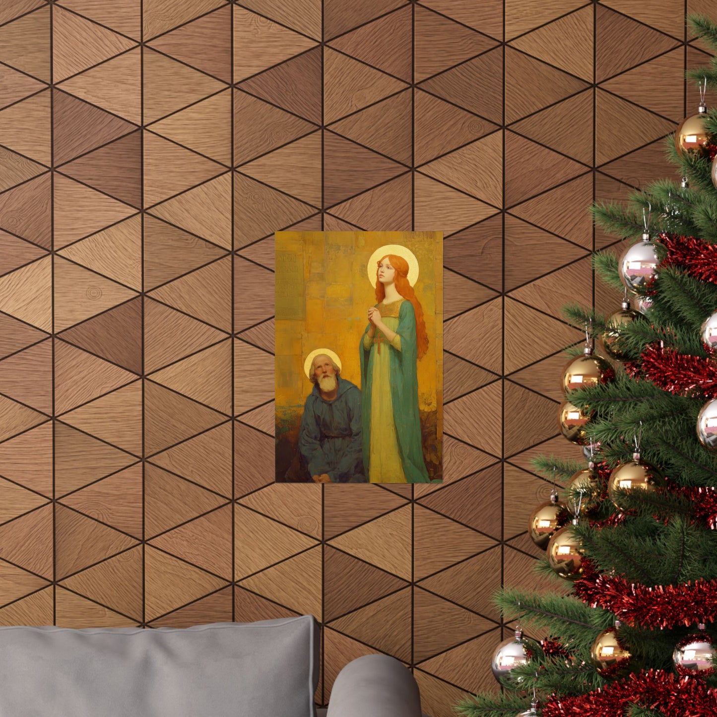 Saints Justina and Cyprian -  Catholic Art - Multiple Sizes - Premium Posters - Catholic Art - Christian Home - Catholic Saint Art