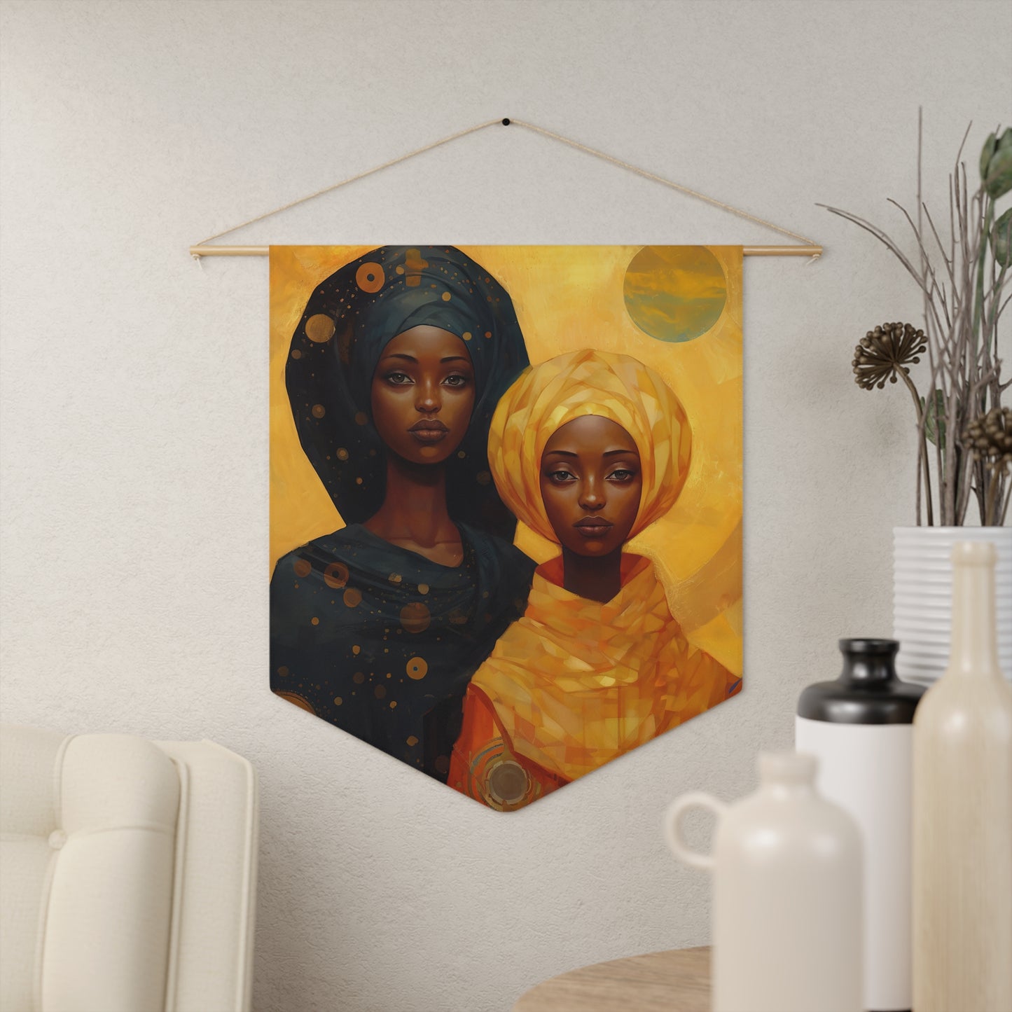 Saint Perpetua and Saint Felicity Wall Banner / Wall Hanging - Prayer room art - Catholic Home Art - Large Saint Art - 18" x 21"
