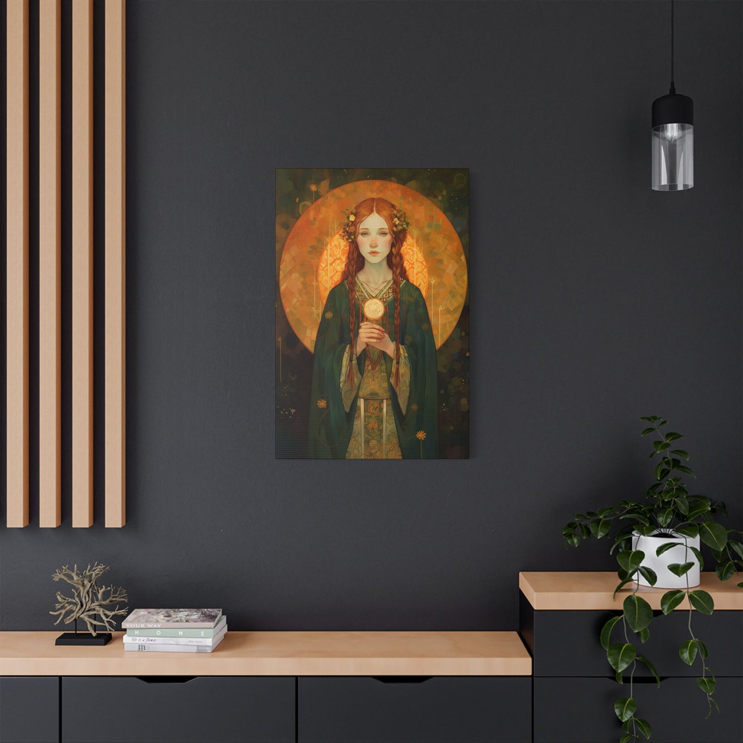 Saint Brigid of Ireland Canvas Print - Multiple Sizes - Catholic Home art - Museum Wrapped Canvas - Sanctified Souls Print