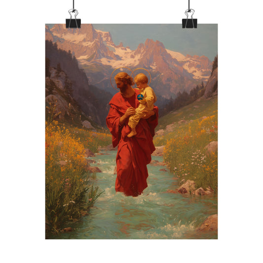 Copy of Saint Christopher - Sanctified Souls Print - Multiple Sizes - Premium Posters - Catholic Art - Christian Home Decor Artwork