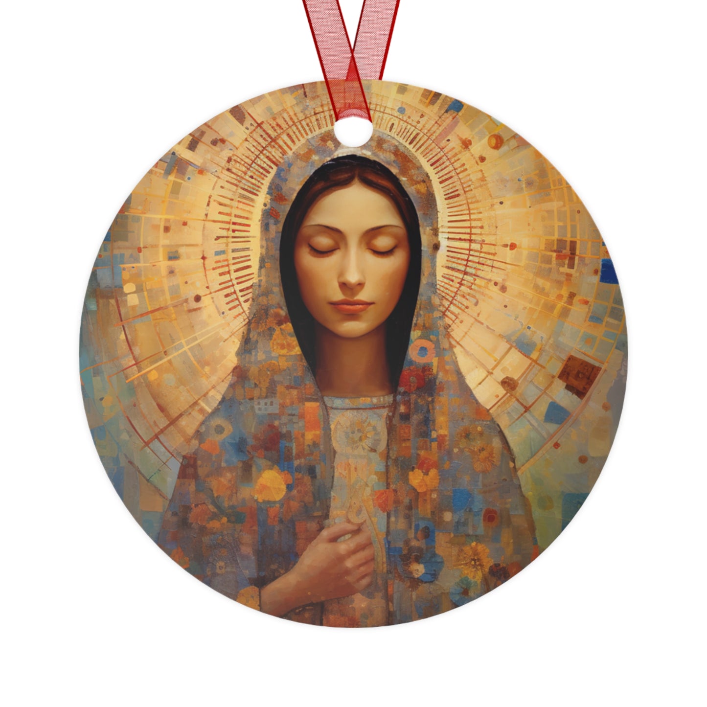 The Virgin of the Americas : Our Lady of Guadalupe Metal Ornament - Religious Holiday Christmas Ornament and Keepsake - Double sided