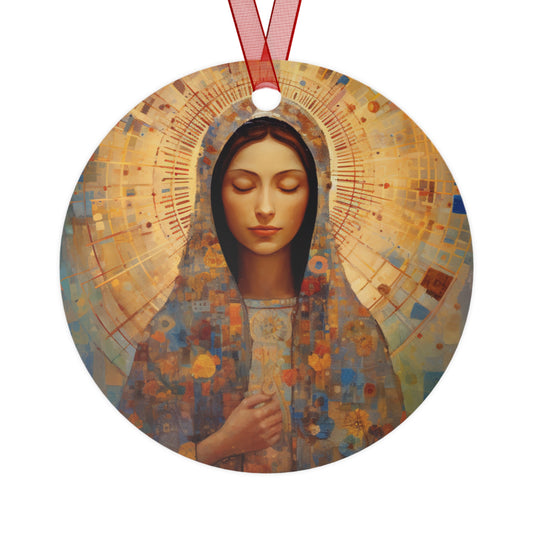 The Virgin of the Americas : Our Lady of Guadalupe Metal Ornament - Religious Holiday Christmas Ornament and Keepsake - Double sided