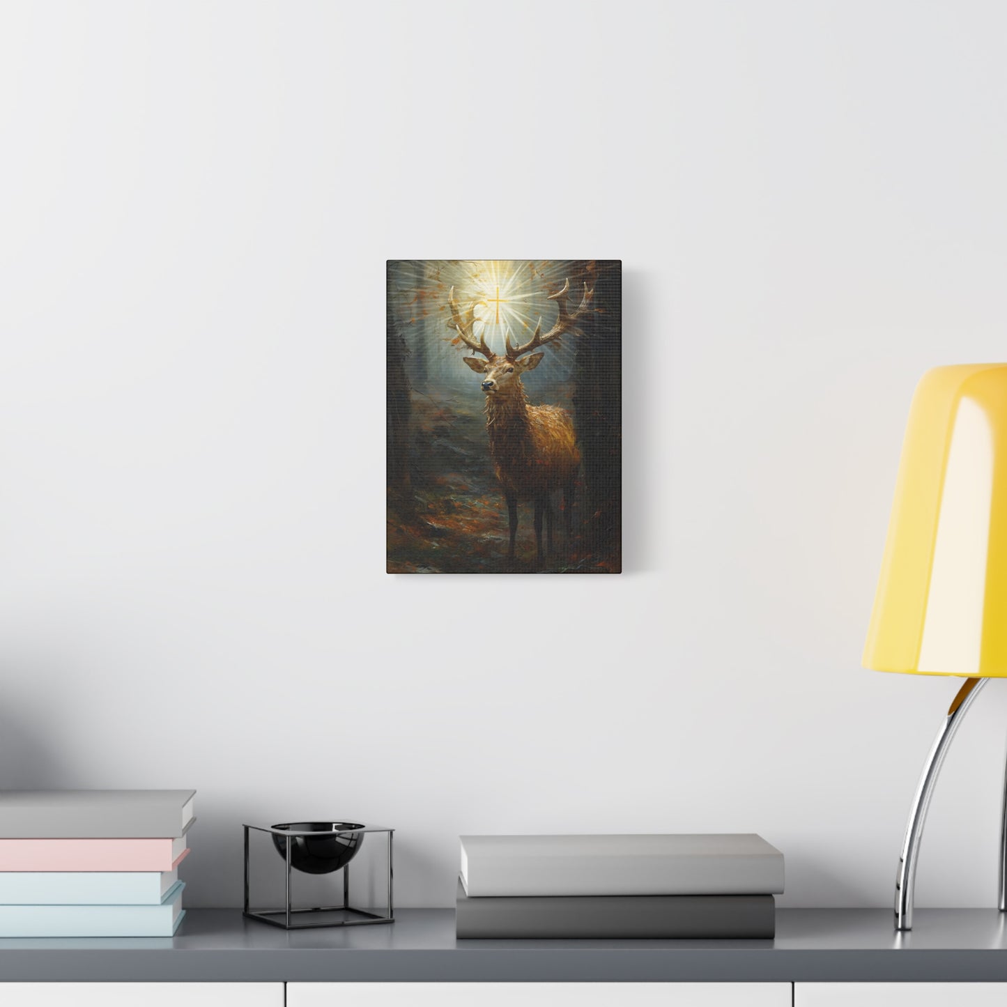 The Stag of Saint Hubert / Saint Hubertus Stag - Museum Wrapped Canvas - Sanctified Souls Print - Religious Art for your Home