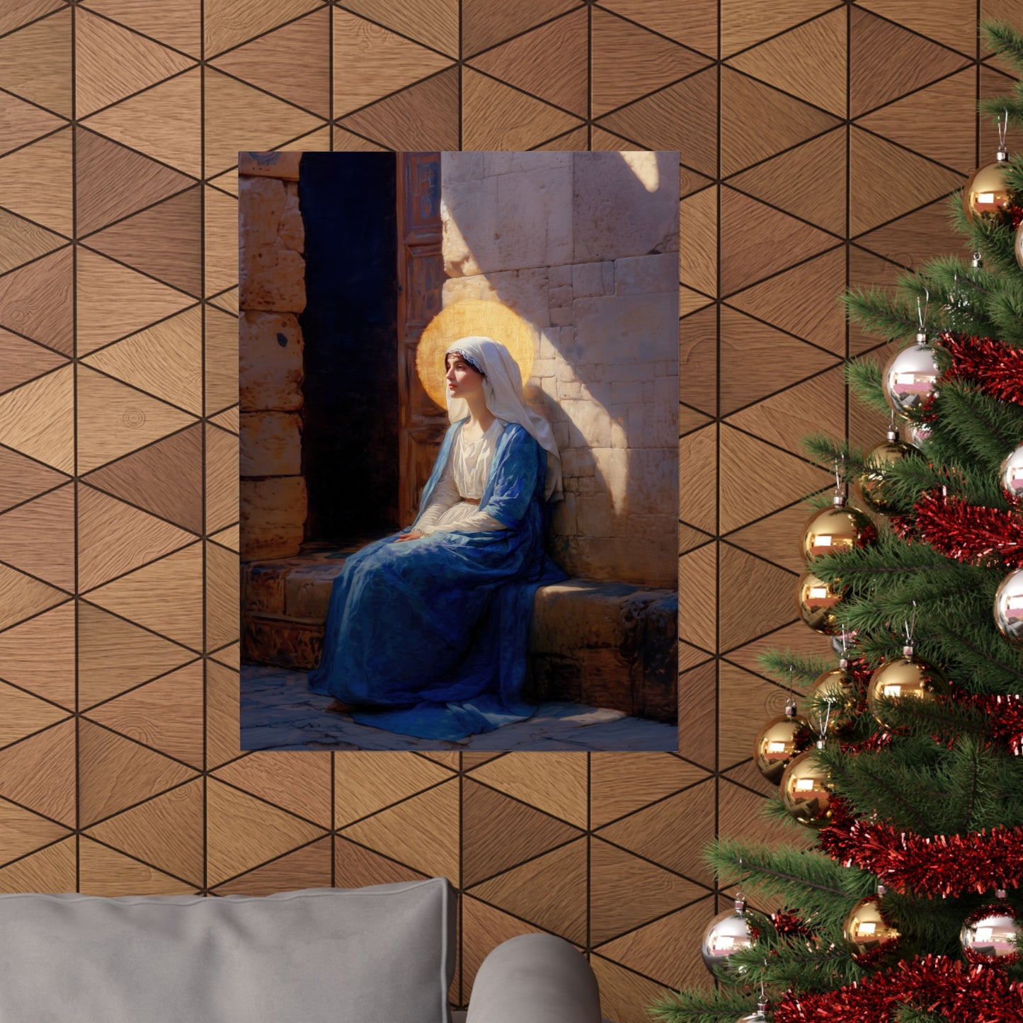 The Quiet Fiat That Split the Darkness, Mary's Yes - Sanctified Souls Print - Multiple Sizes - Premium Matte Vertical Posters