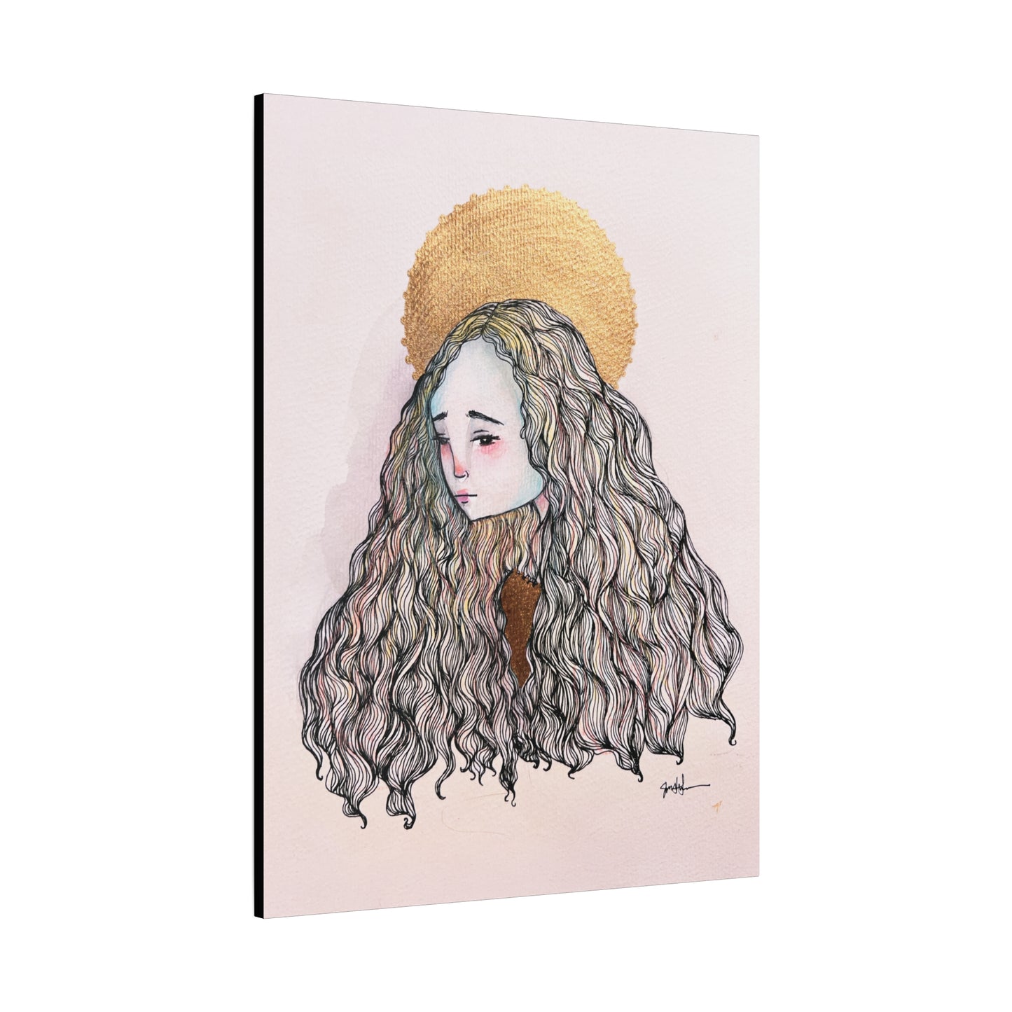 Saint Philomena Canvas Print - Hand-Drawn Catholic Art Print | Christian Sacred Wall Art | Sanctified Solocosmo Religious Artwork