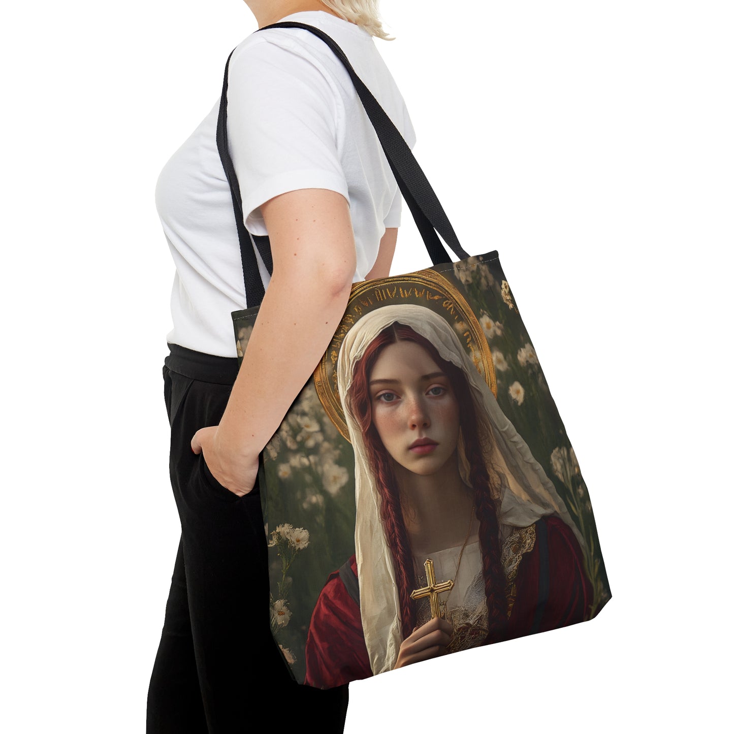 Saint Hilaria - Tote Bag - Large Medium Small Faith Art Bag - Catholic Faith Purse