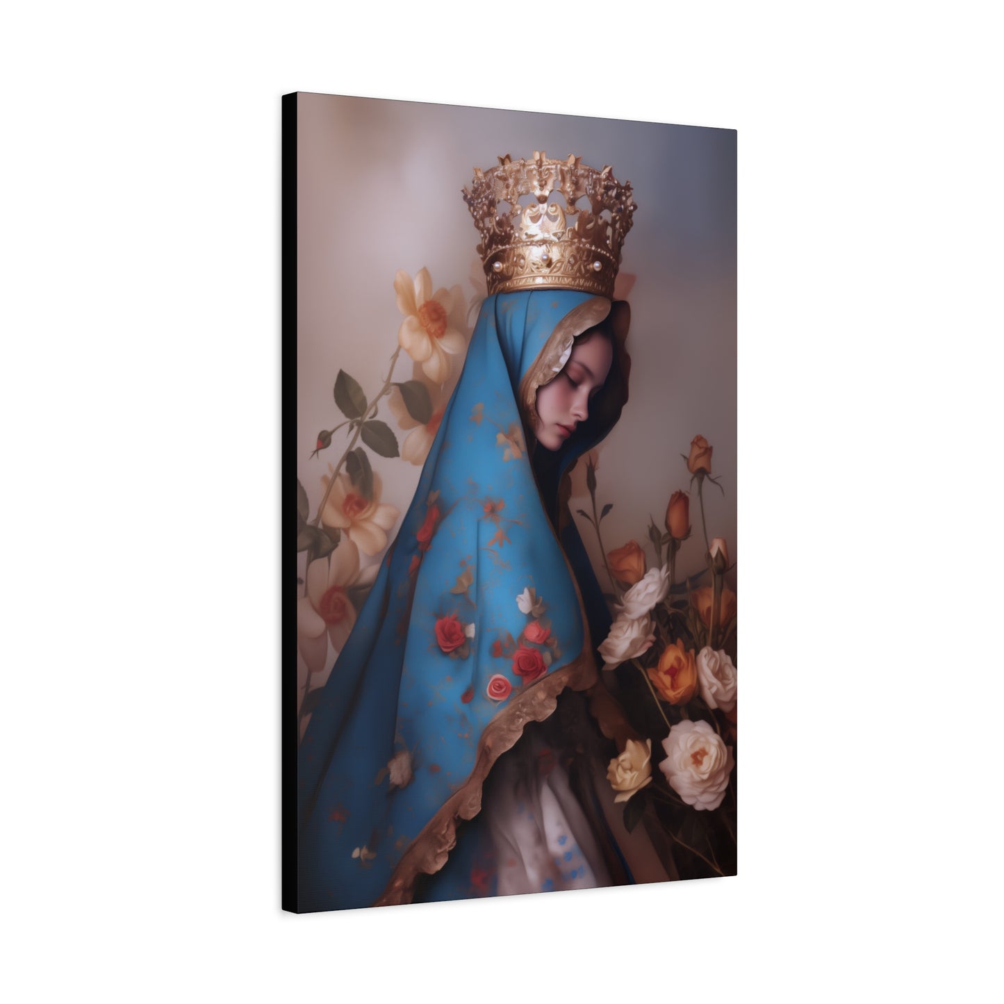 Our Lady of the Roses - Gallery Wrapped Canvas - Print - Religious Art for your Home - Catholic Art