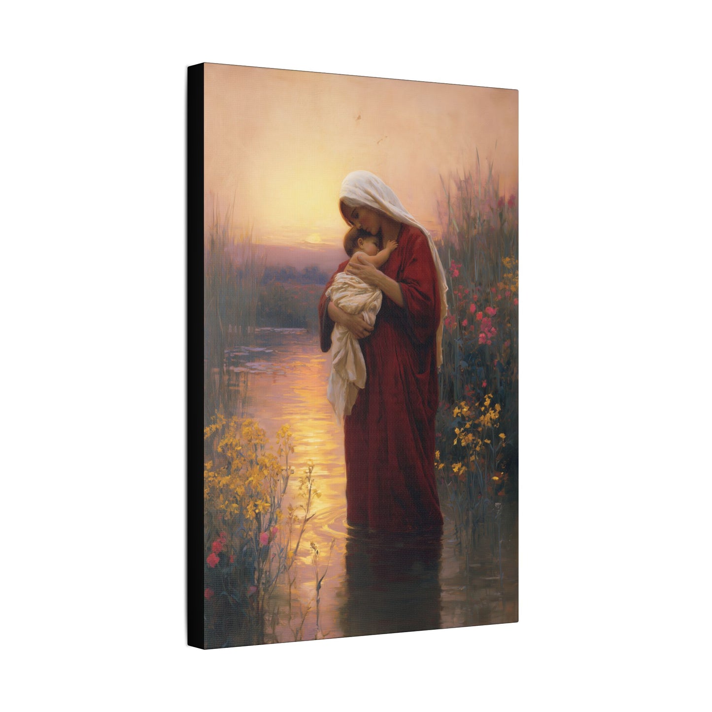 Saint Elizabeth, Mother to John the Baptist -  Museum Wrapped Canvas Print - Multiple Sizes - Catholic Home art Matte Canvas
