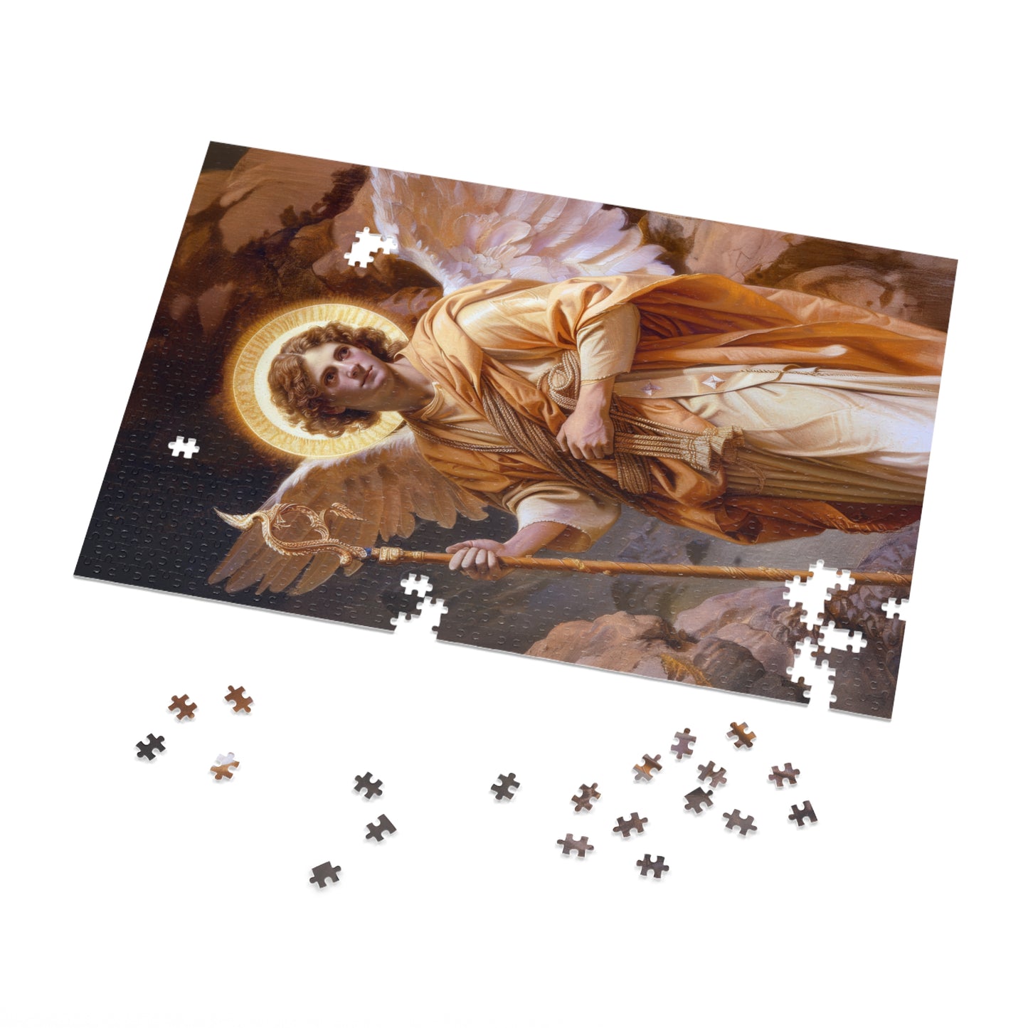 Saint Raphael the Archangel - Puzzle & Keepsake Tin - Religious Jigsaw Puzzle (30, 110, 252, 500,1000-Piece)