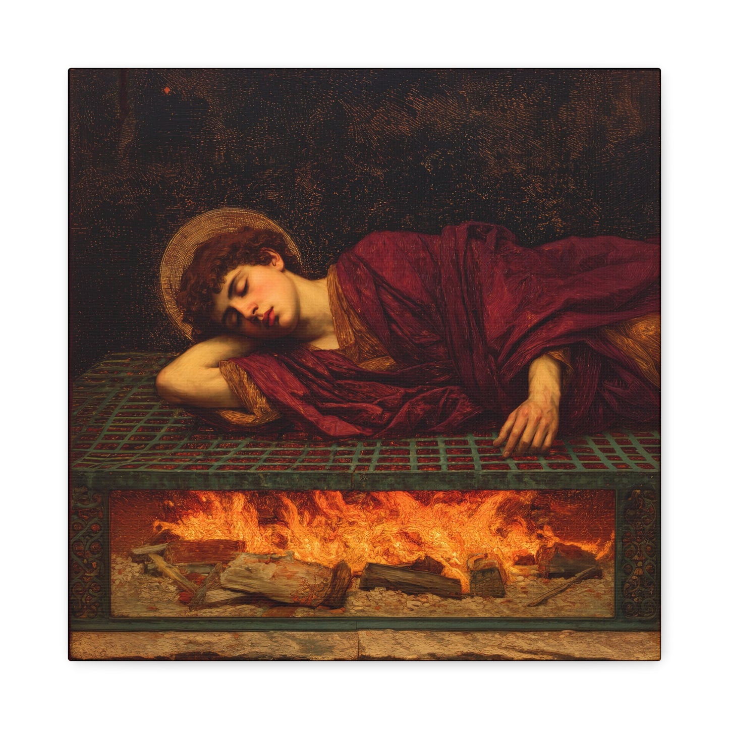 Saint Lawrence -  Museum Wrapped Canvas - Sanctified Souls Print - Religious Art for your Home - Catholic Patron Saint Art