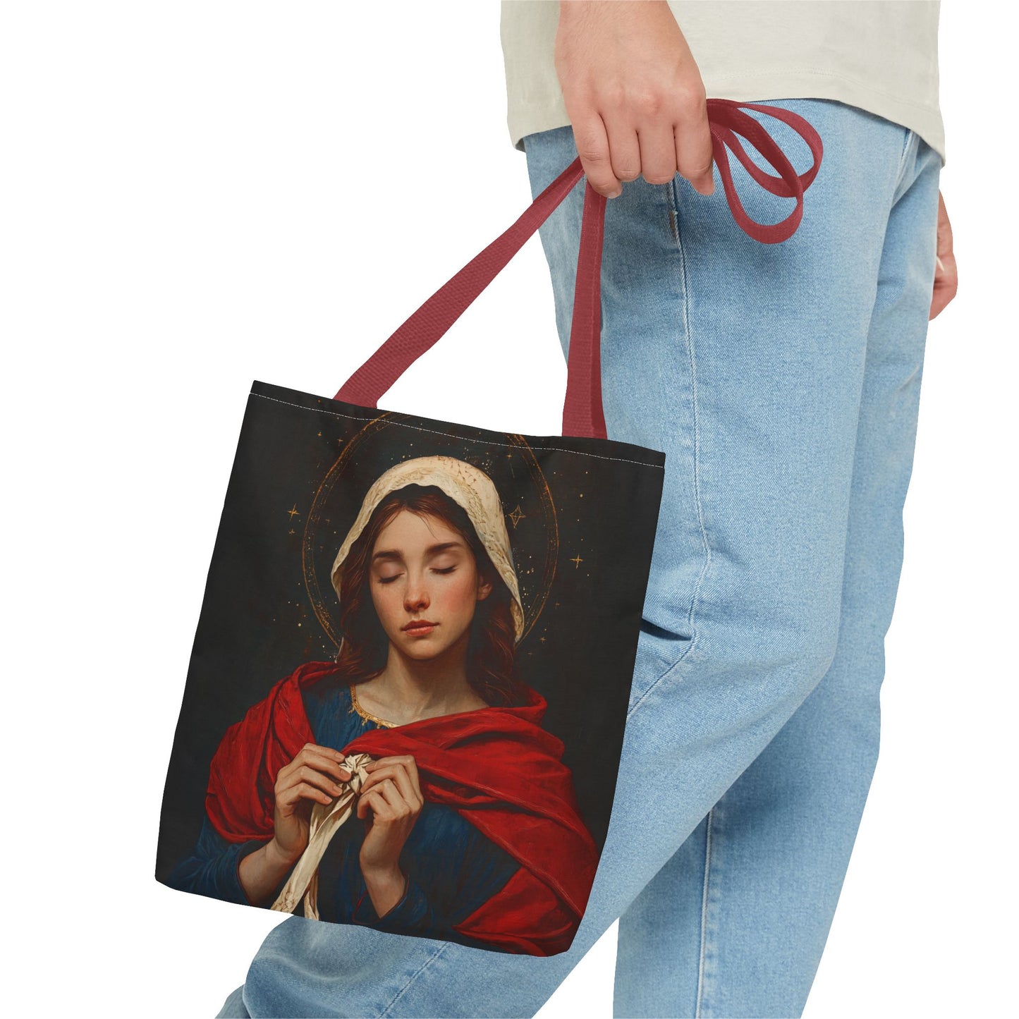 Mary Undoer of Knots - Mother Mary  - Untier of Knots - Marian Art - Tote Bag - Large Medium Small Faith Art Bag - Tote Purse