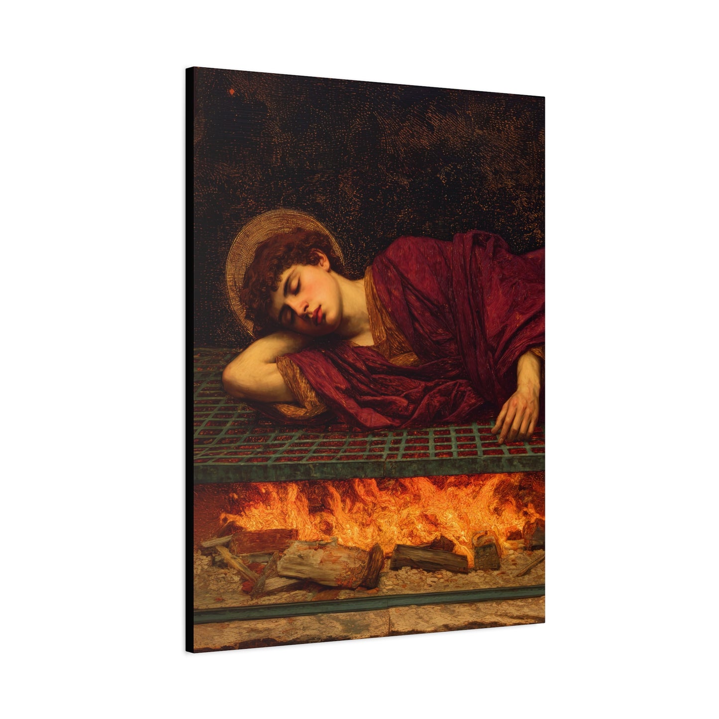 Saint Lawrence -  Museum Wrapped Canvas - Sanctified Souls Print - Religious Art for your Home - Catholic Patron Saint Art