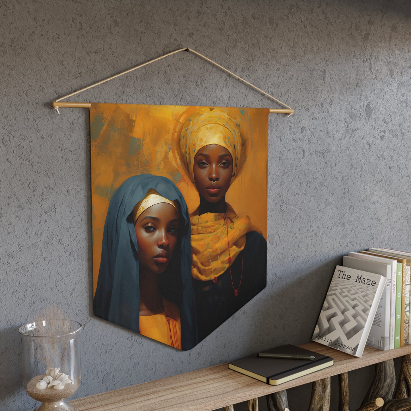 Saint Perpetua and Saint Felicity Wall Banner / Wall Hanging - Prayer room art - Catholic Home Art - Large Saint Art - 18" x 21"