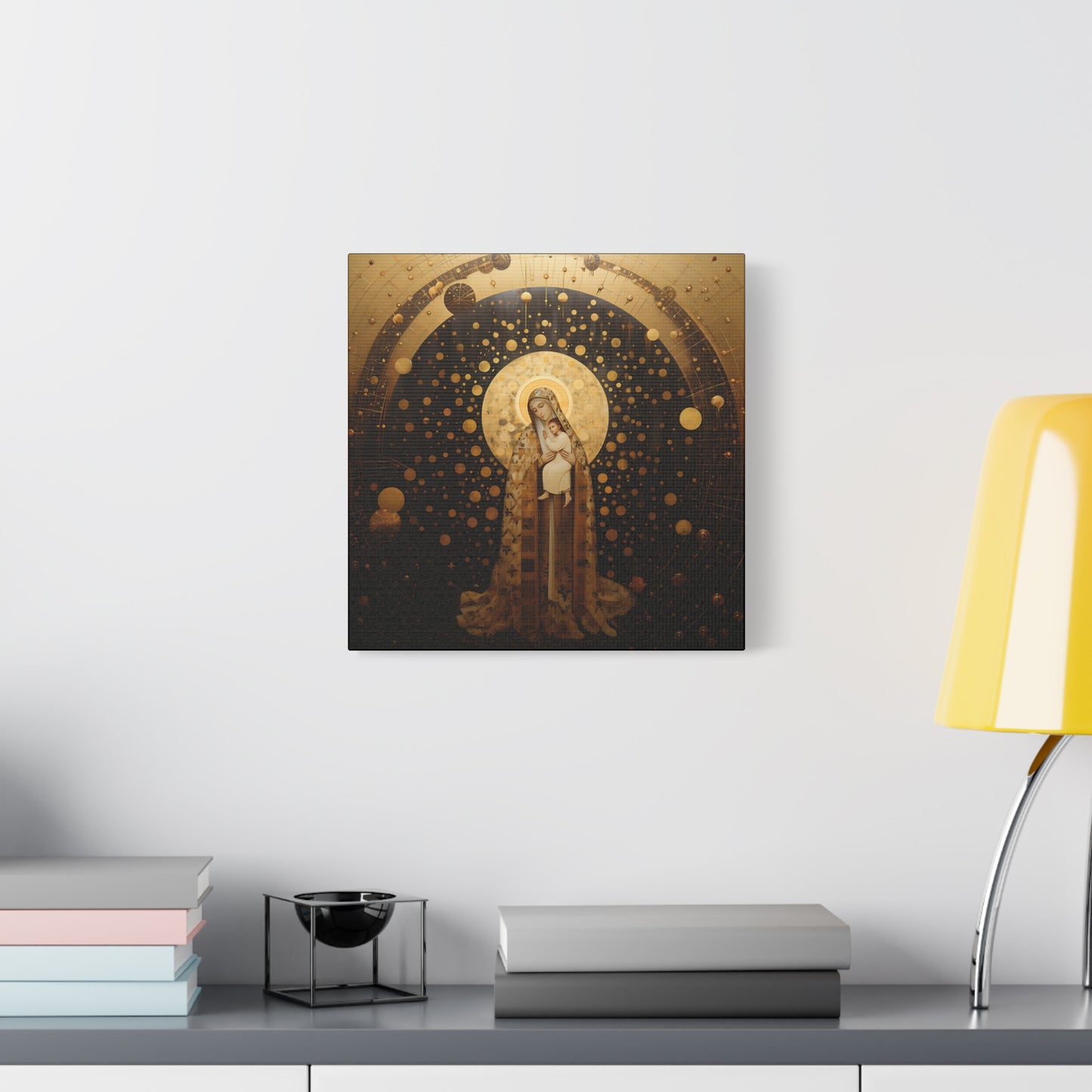 The Golden Mary - Mary the Blessed Virgin - Gallery Wrapped Canvas - Sanctified Souls Print - Religious Art for your Home - Pop Art