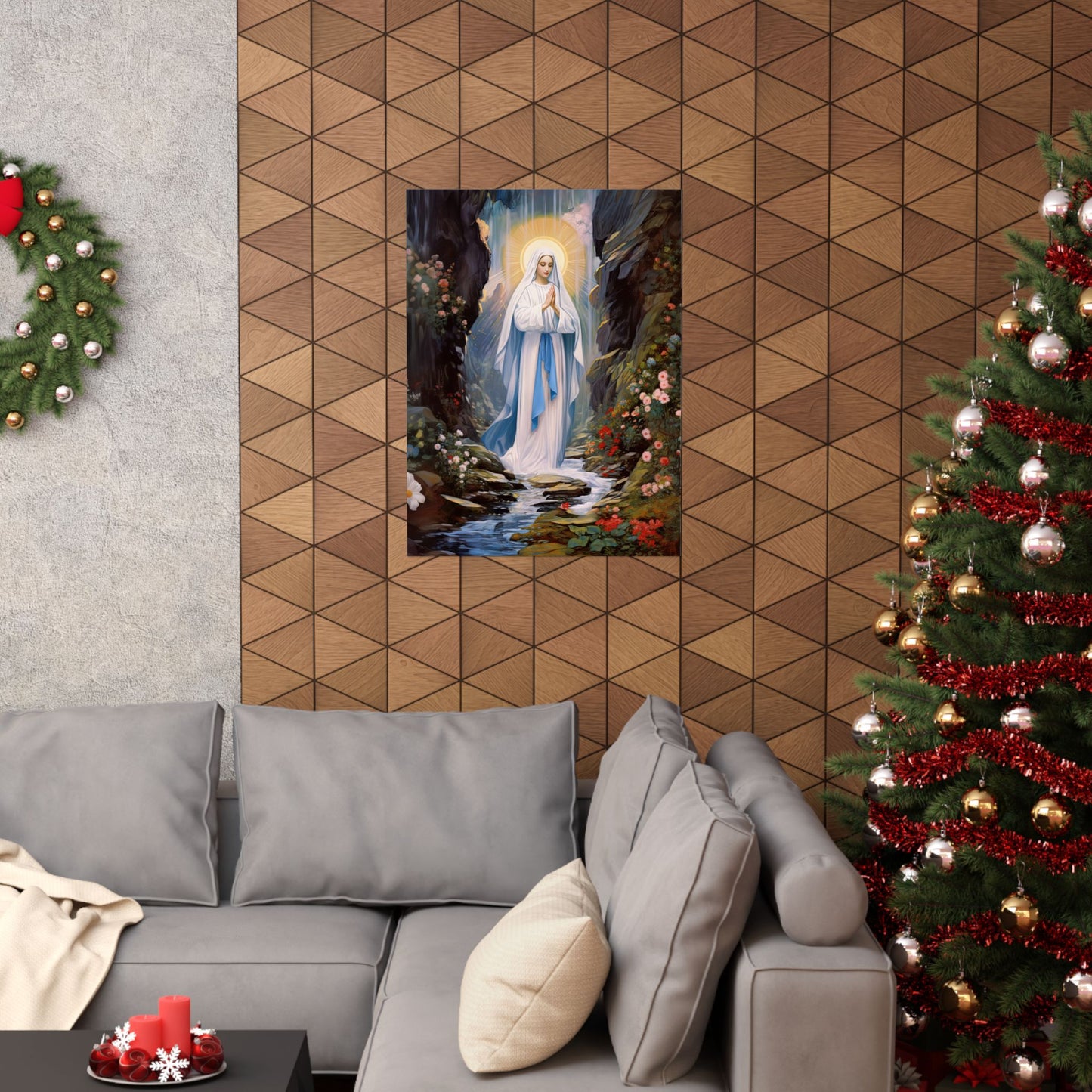 Our Lady of Lourdes - Sanctified Souls Print - Multiple Sizes - Premium Matte Vertical Posters