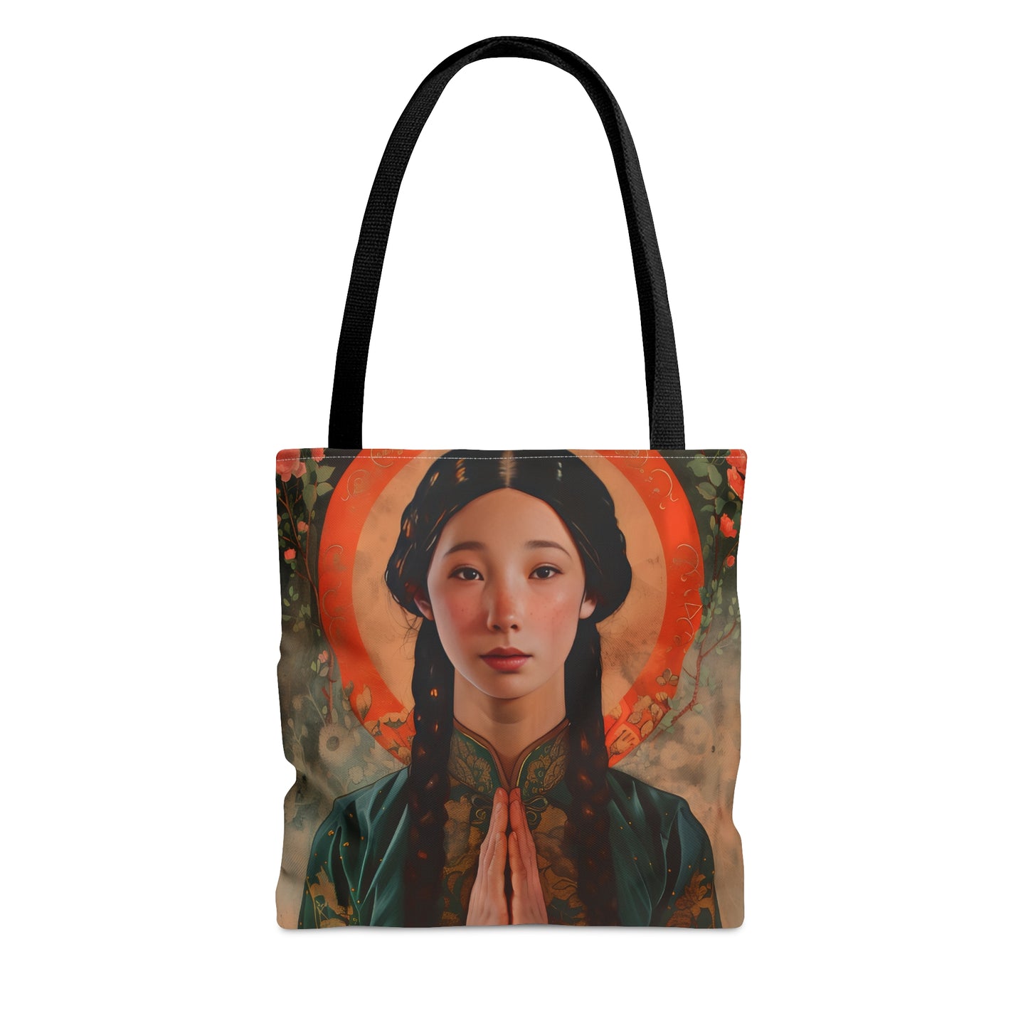 Saint Anna Wang Tote Bag - Purse - Three sizes - Faith Art Bag - Catholic faith inspired carry-all purse - Double Sided