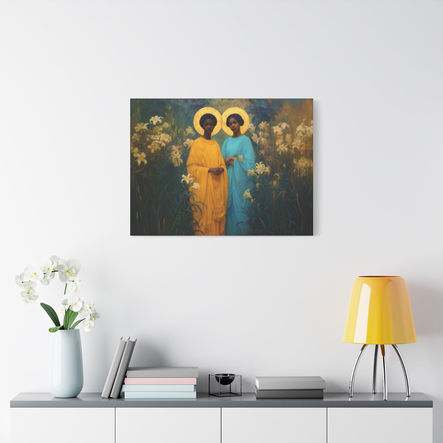 Saint Perpetua and Saint Felicity -  Museum Wrapped Canvas - Sanctified Souls Print - Religious Art for your Home - Catholic Saint Art