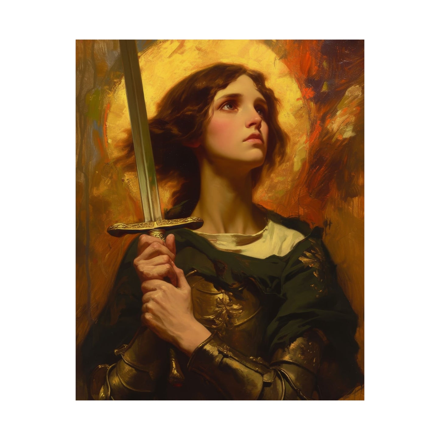 Portrait of Saint Joan of Arc Print - Sanctified Souls Print - Multiple Sizes - Premium Matte Vertical Posters