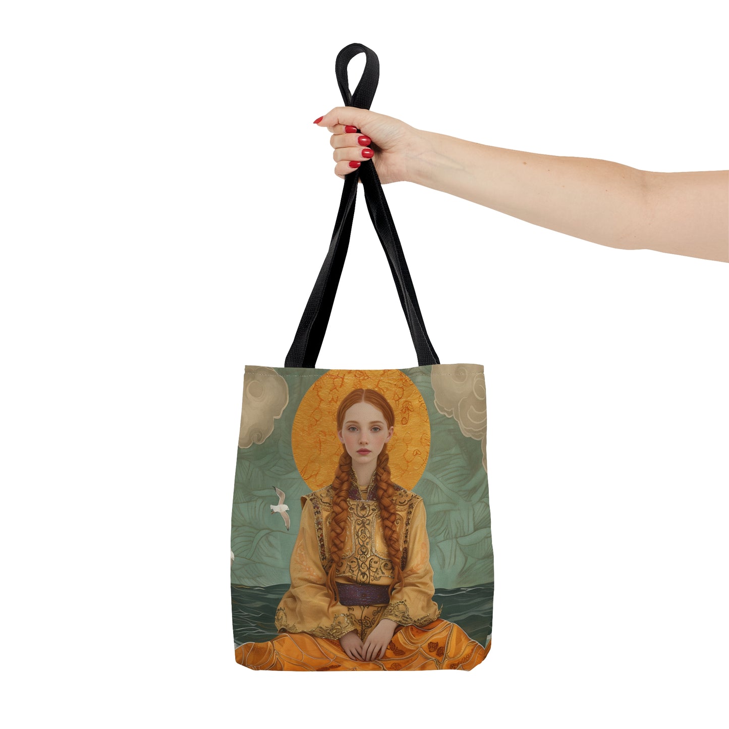 Saint Ia of Cornwall Tote Bag - Three sizes - Large Medium Small Faith Art Bag - Catholic purse - Double Sided - Patron Saint Art