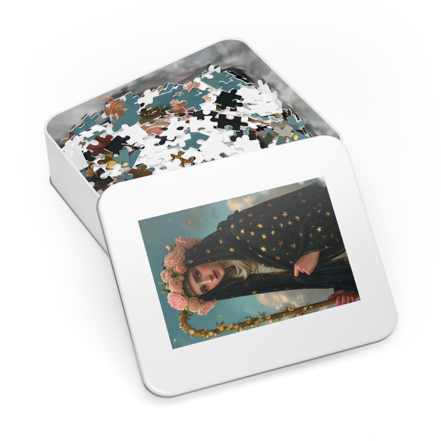 Saint Aldegund / Aldegundis - Puzzle and Keepsake Tin - Religious Jigsaw Puzzle (30, 110, 252, 500,1000-Piece) - Religious Puzzle