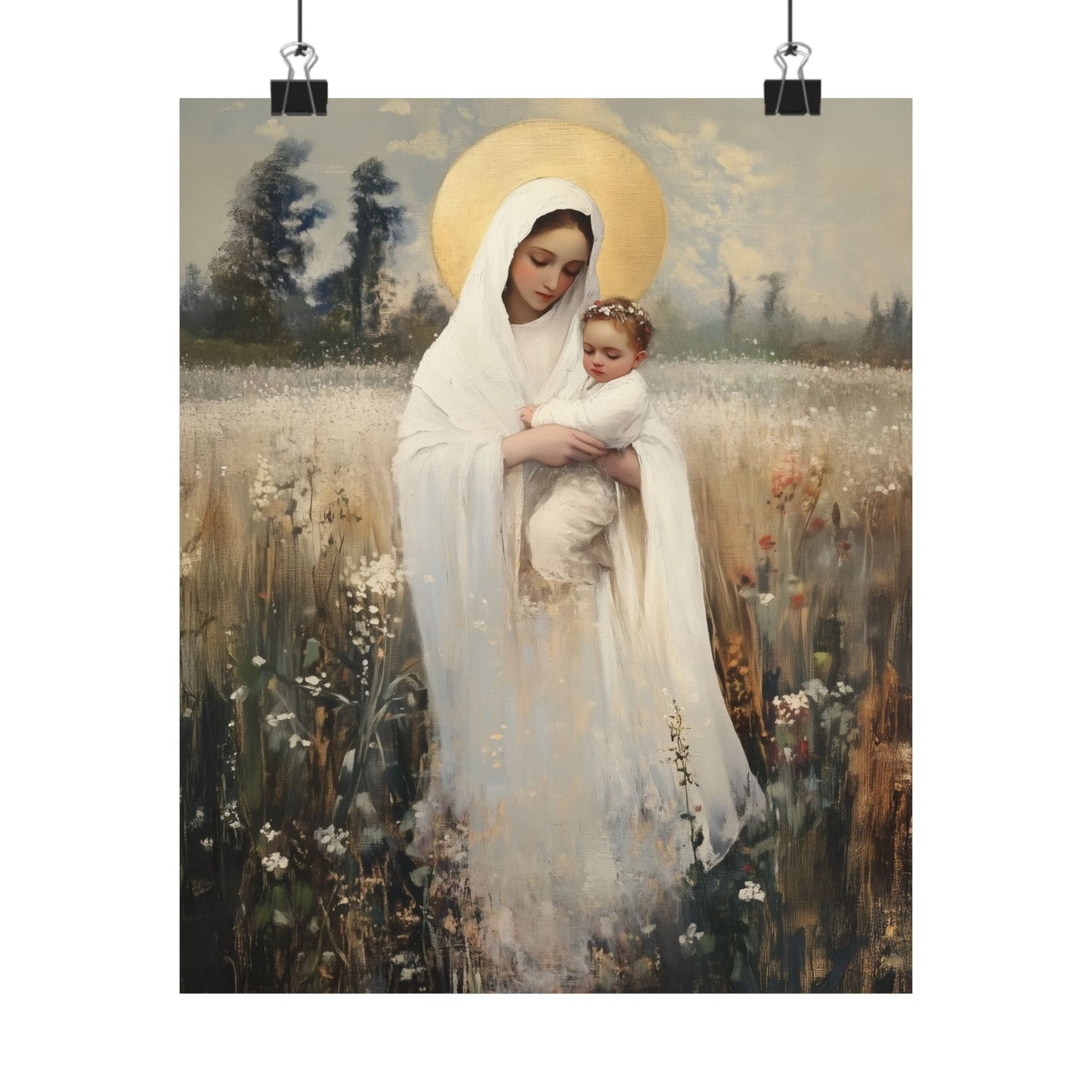 Our Lady of the Prairie - Sanctified Souls Print - Multiple Sizes - Premium Posters - Catholic Art - Christian Home