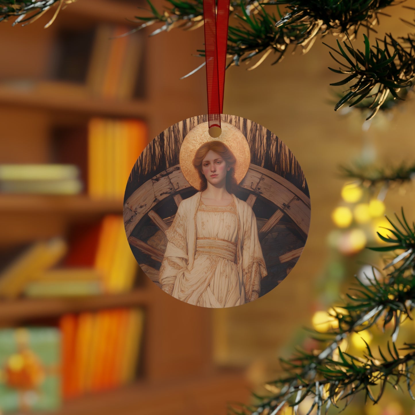 Saint Catherine of Alexandria Metal Ornament - Religious Holiday Christmas Ornament and Keepsake - Prayer Ornament