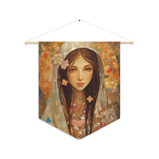 Saint Maria Goretti Wall Banner / Wall Hanging / Pennant - Religious Art for your home - Prayer room - Catholic Art - Large - 18" x 21"