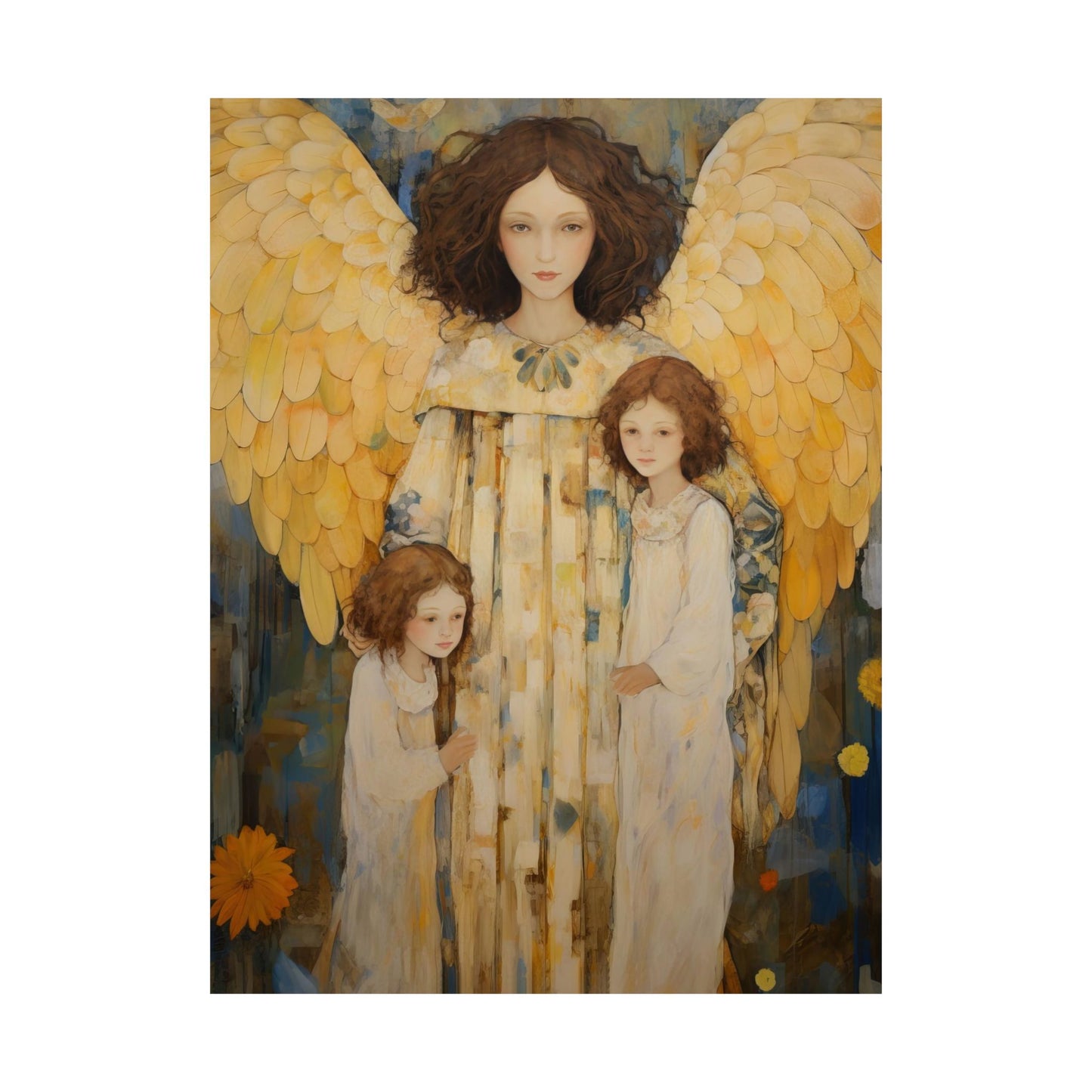 Embrace of the Guardian - Sanctified Souls Print - Multiple Sizes - Premium Matte Vertical Poster - Guardian Angel