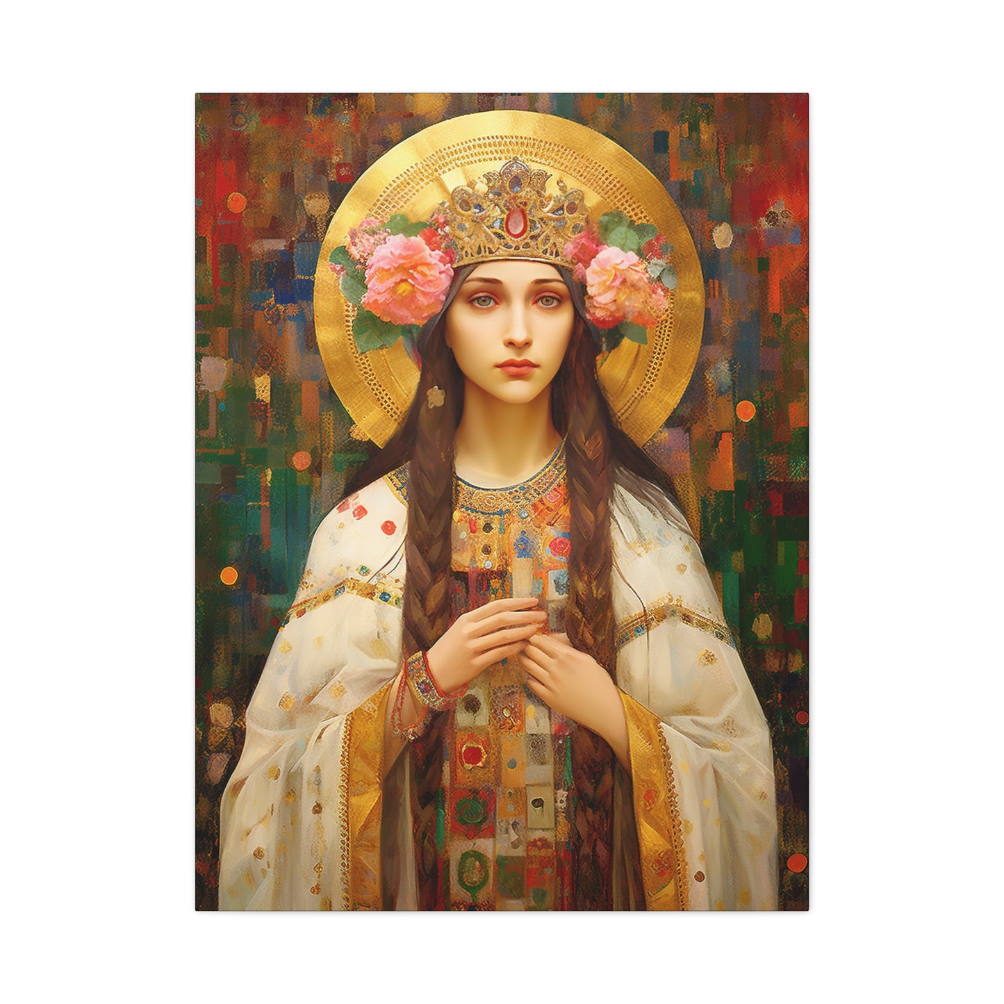 Saint Elizabeth of Hungary  - Museum Wrapped Canvas - Sanctified Souls Print - Religious Art for your Home