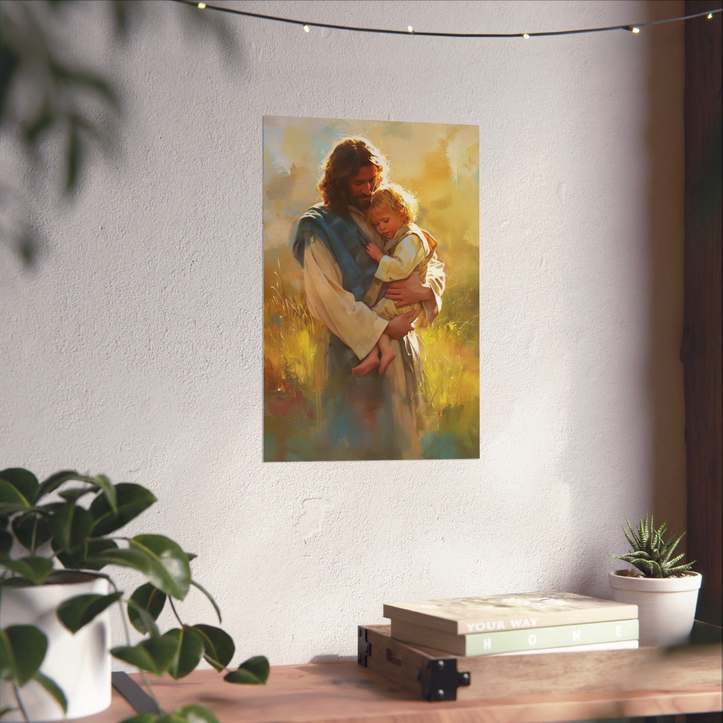 Jesus, Guardian of Innocence Poster Print - Sanctified Souls Print - Multiple Sizes - Premium Posters - Catholic Art - Christian painting