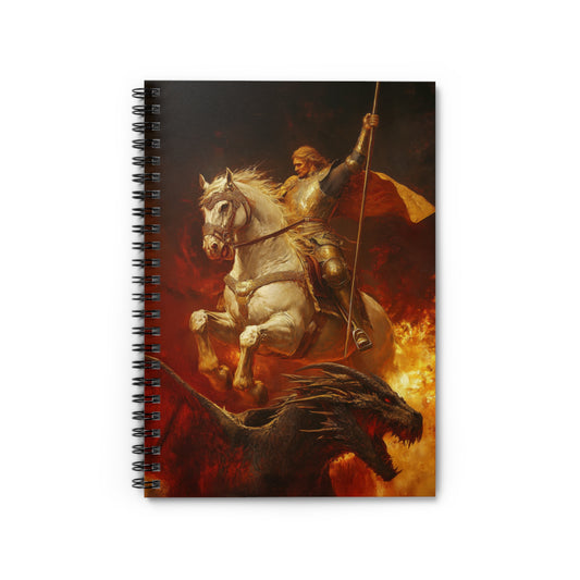 Saint George - Sanctified Souls Art - Religious Based Notebook - Spiral Notebook - Prayer journal