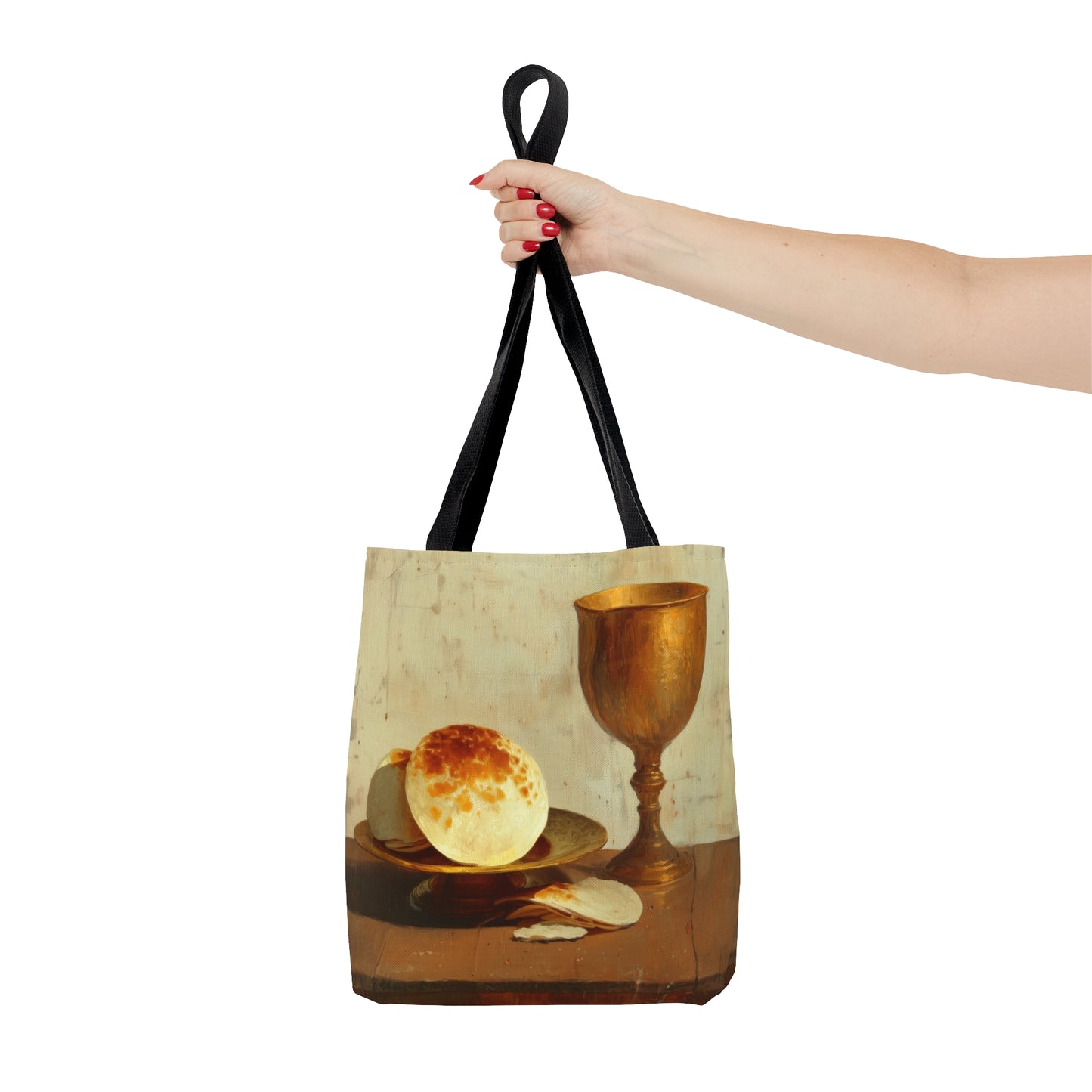 Cup of Sorrows, Bread of Life Tote Bag - Large Medium Small Faith Art Bag - Catholic Faith Purse - Double Sided