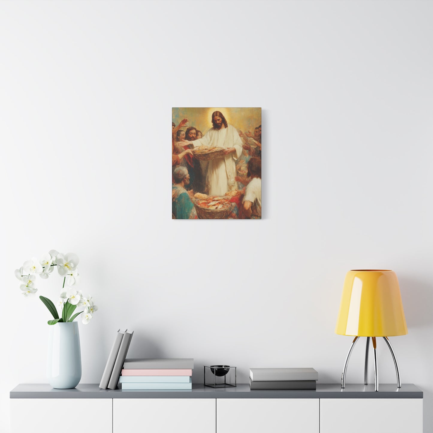 The Quiet Multiplication of Love : Loaves and Fishes - Gallery Wrapped Canvas - Print - Religious Art for your Home - Catholic Art