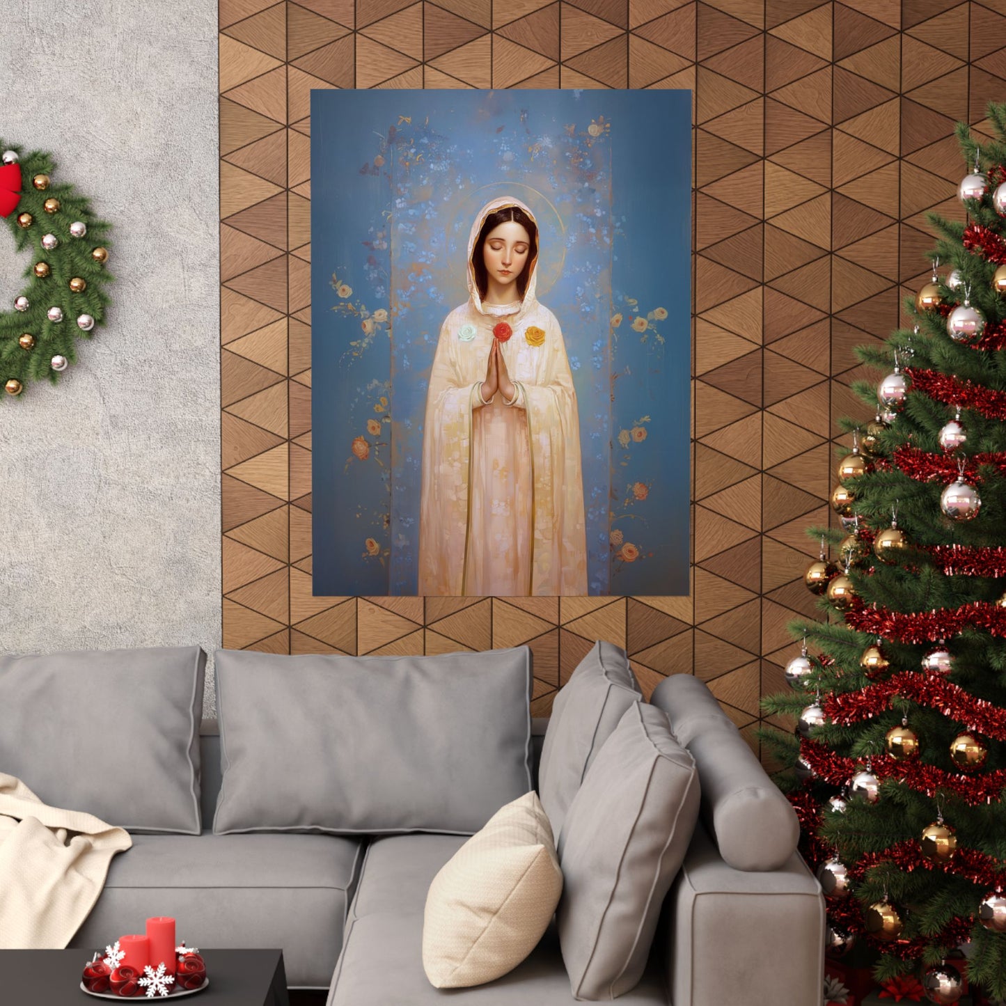Rosa Mystica - Mystical Rose - Mother Mary - Marian Art - Sanctified Souls Print - Multiple Sizes - Premium Vertical Posters