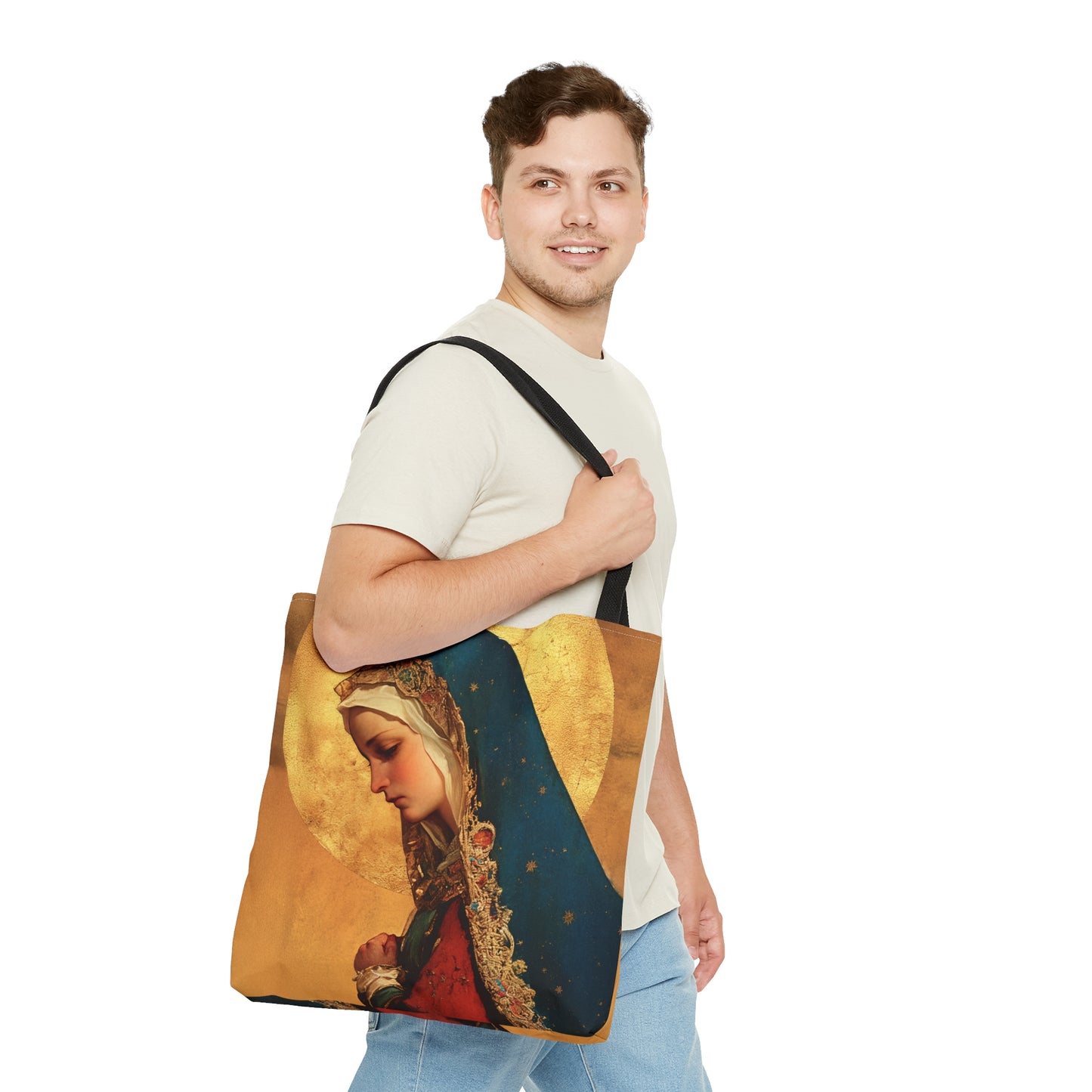 Our Lady of Mercy / Our Lady of Ransom - Tote Bag - Large Medium Small Faith Art Bag - Bible Study Faith Purse - Double Sided Prayer Tote