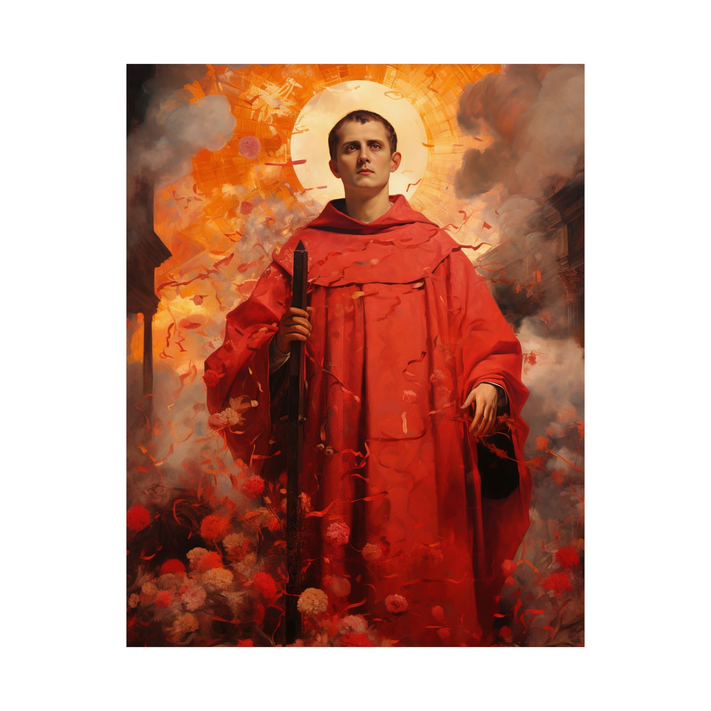 Saint Lawrence Deacon and Martyr  - Sanctified Souls Print - Multiple Sizes - Premium Matte Vertical Posters