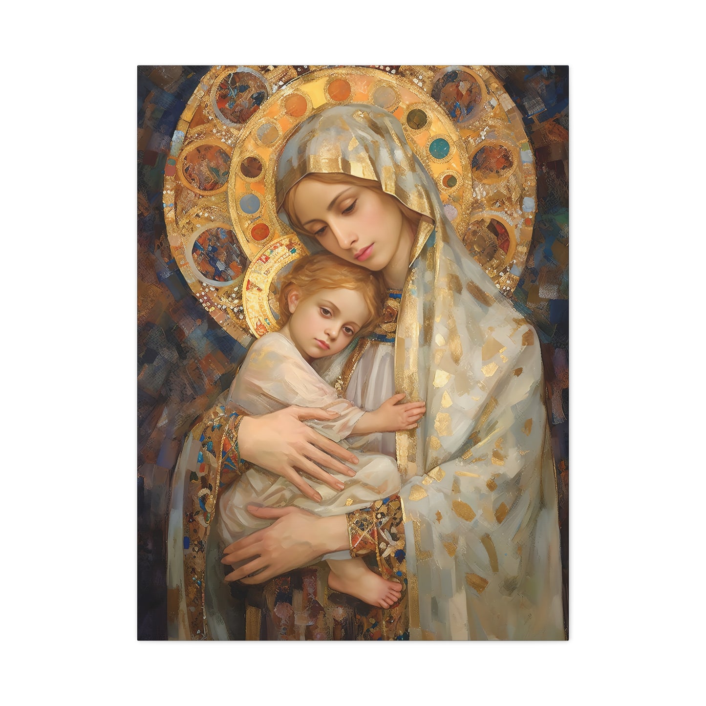 Madonna and Child - Gallery Wrapped Canvas - Sanctified Souls Print - Religious Art for your Home - The Virgin Mary and The Christ Child