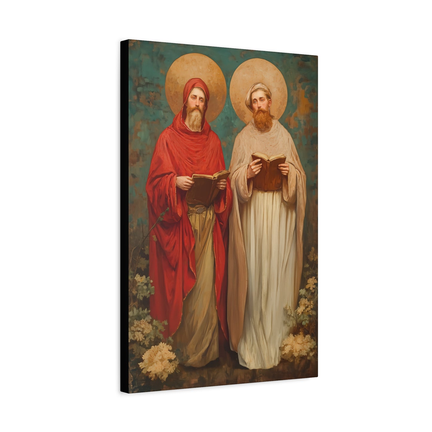 Saints Cosmas and Damian - Multiple Sizes - Catholic Home art - Museum Wrapped Canvas - Sanctified Souls Print - Catholic Martyr Art