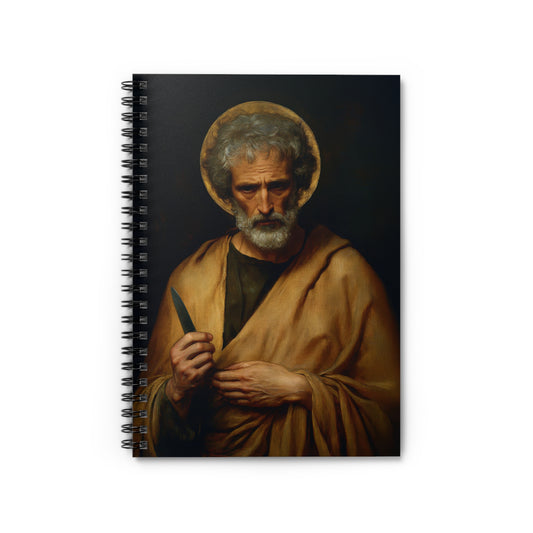 Saint Bartholomew the Apostle  - Journal - Sanctified Souls Art - Religious Based Notebook - Spiral Notebook - Ruled Line
