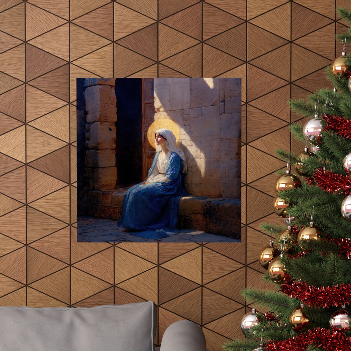 The Quiet Fiat That Split the Darkness, Mary's Yes - Sanctified Souls Print - Multiple Sizes - Premium Matte Vertical Posters