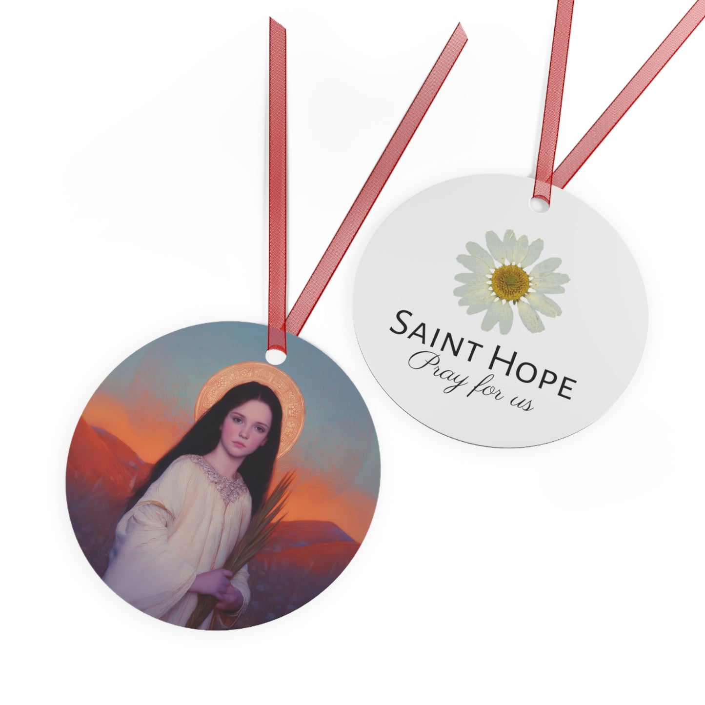 Saint Hope Metal Ornament - Religious Holiday Christmas Ornament and Keepsake - Prayer Ornament - Catholic Christmas Gift