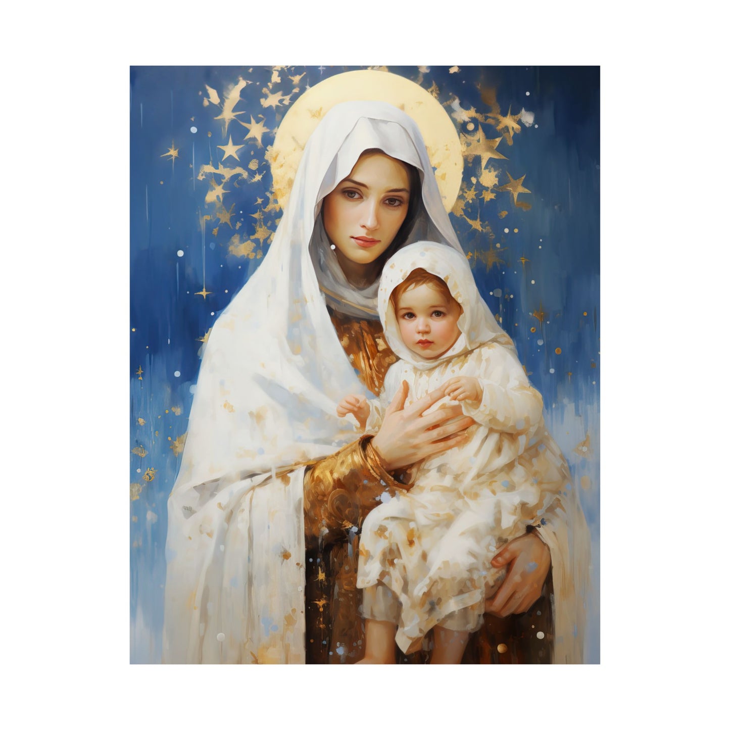 Divine Frost - Our Lady of the Snows Print - Sanctified Souls Print - Multiple Sizes - Premium Matte Vertical Posters