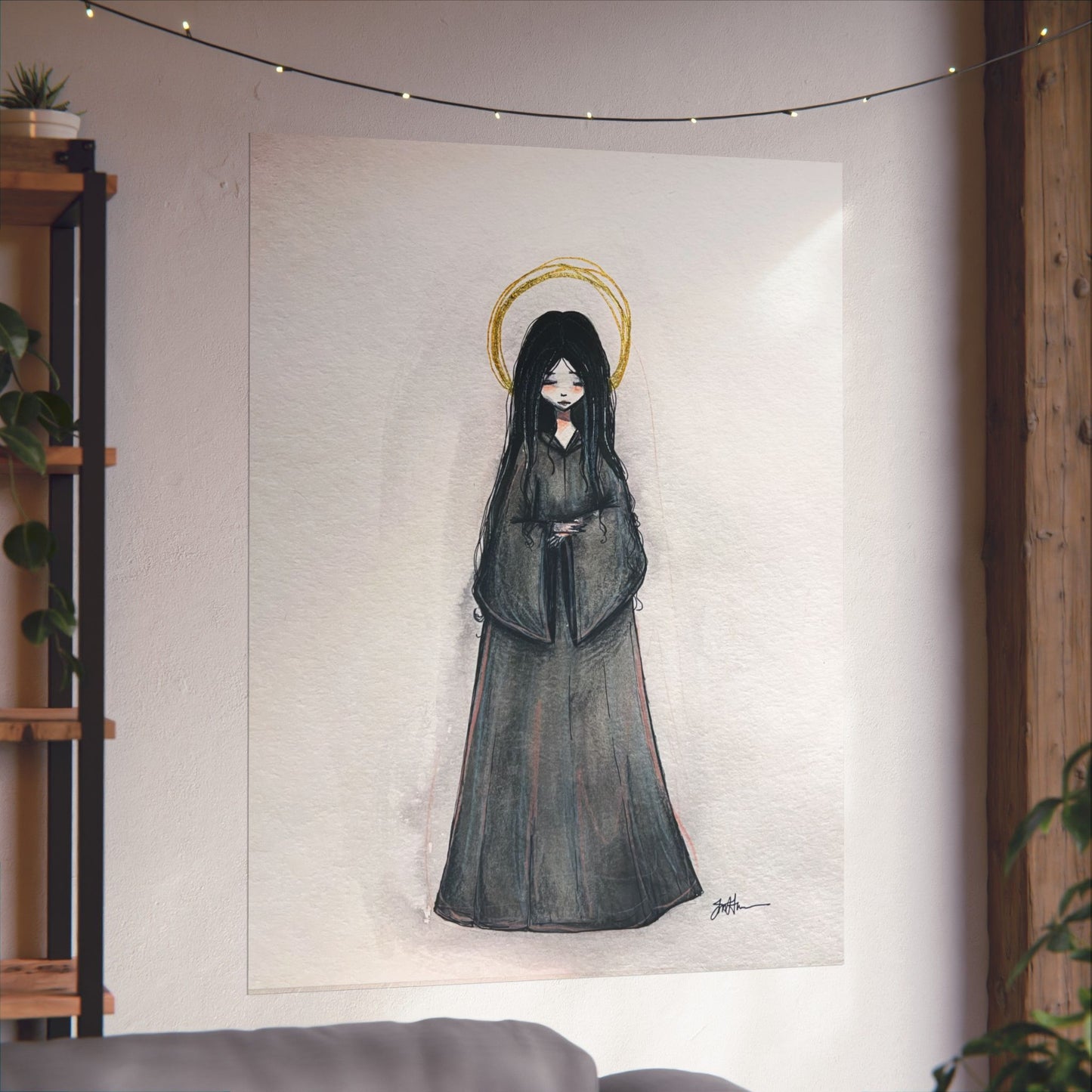 Blessed Mary Magdalen Kiota Hand-Drawn Catholic Art Print | Martyrs of Japan Devotional Wall Art | Sanctified Solocosmo Religious Poster