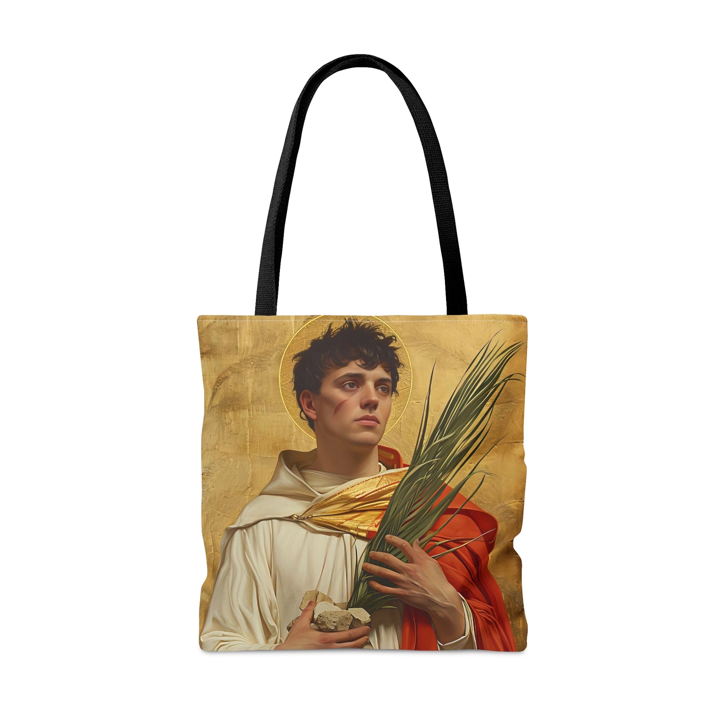 Saint Stephen Tote Bag - Large Medium Small Faith Art Bag - Re usable Tote Purse - Double Sided - Catholic Art Bag
