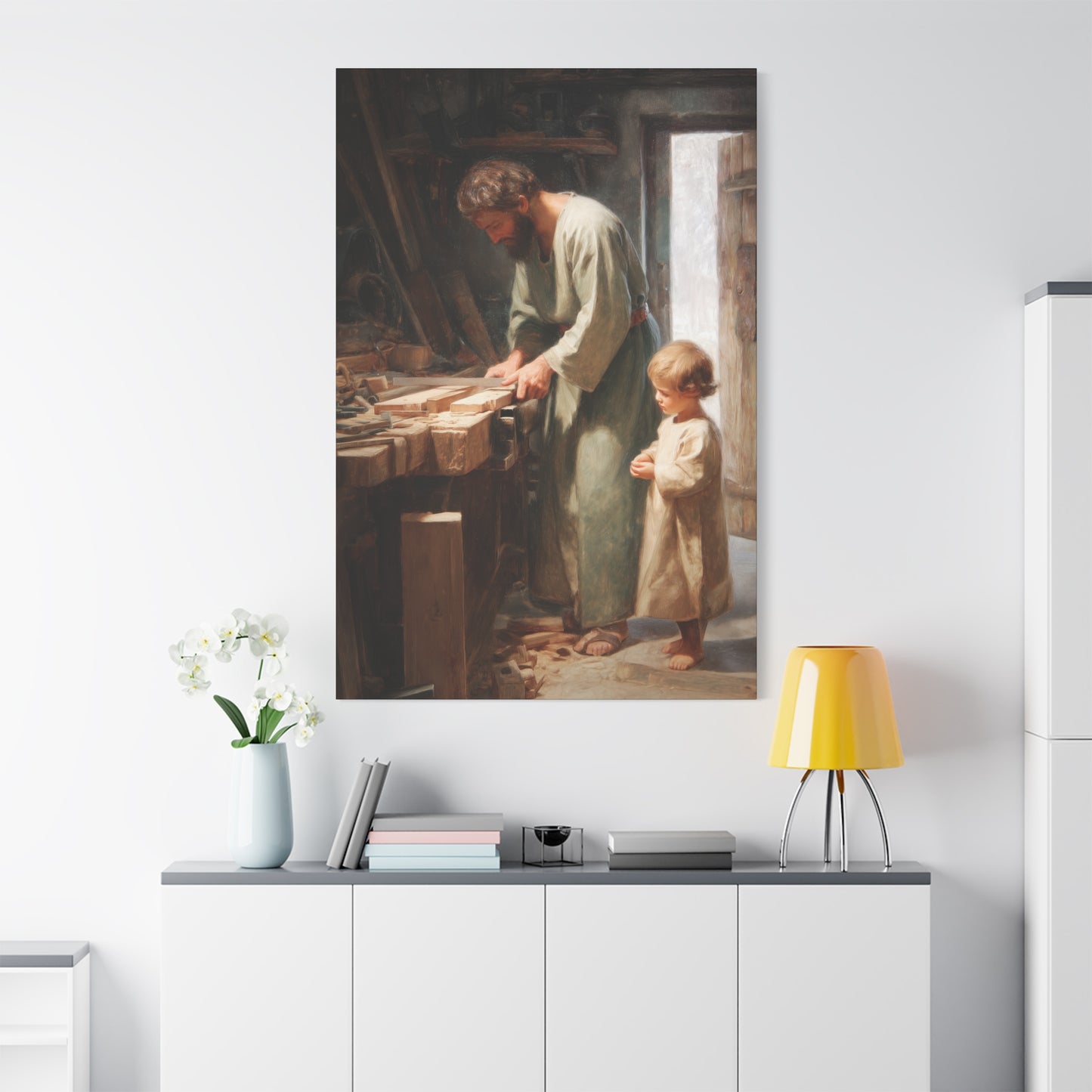 Saint Joseph the Worker - Museum Wrapped Canvas - Sanctified Souls Print - Religious Art for your Home