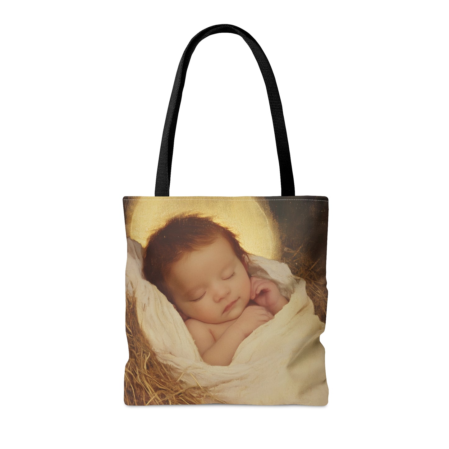 Jesus, the Newborn Light of the World - Tote Bag - Large Medium Small Faith Art Bag - Catholic Faith Purse