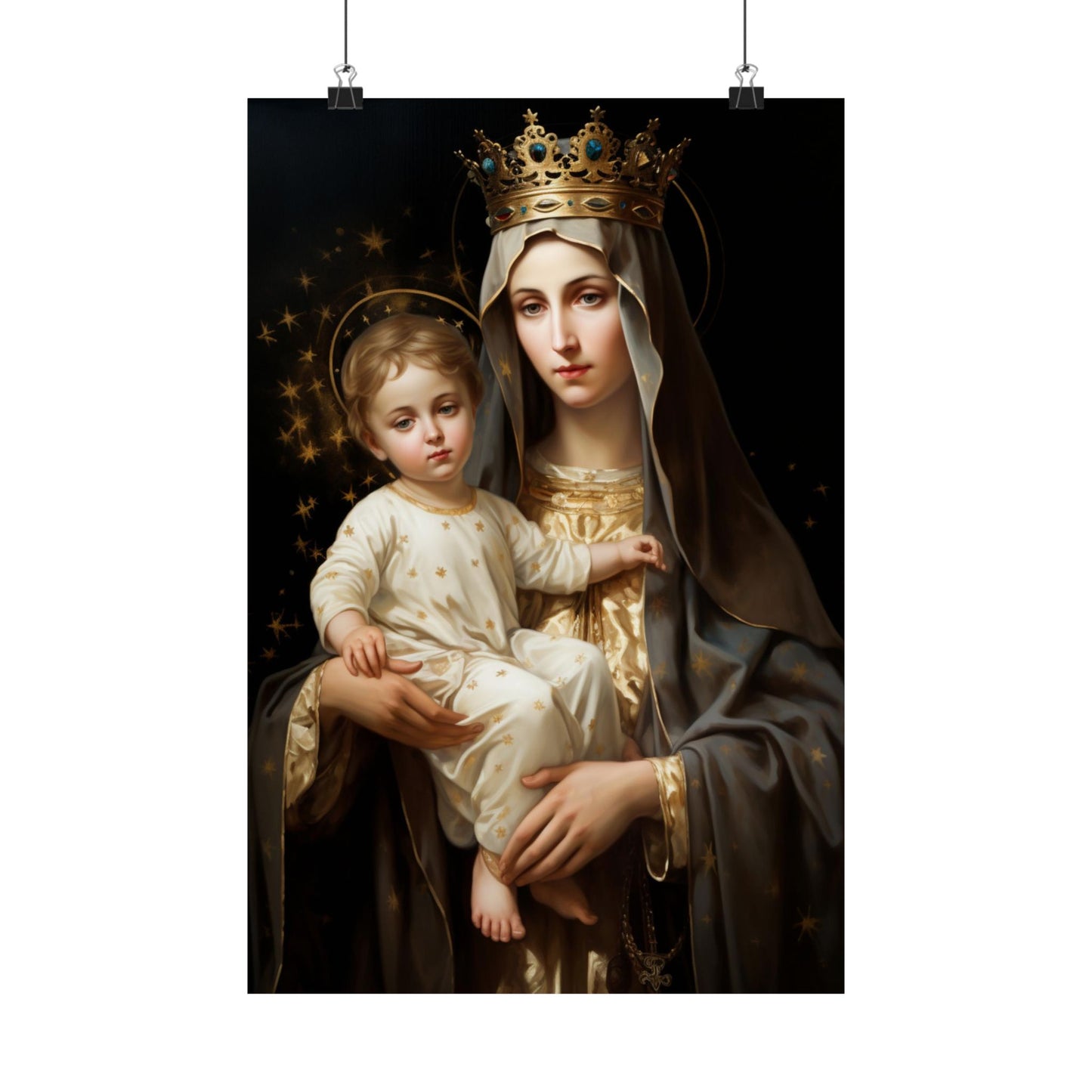 Our Lady of Mount Carmel - Sanctified Souls Print - Multiple Sizes - Premium Matte Vertical Posters