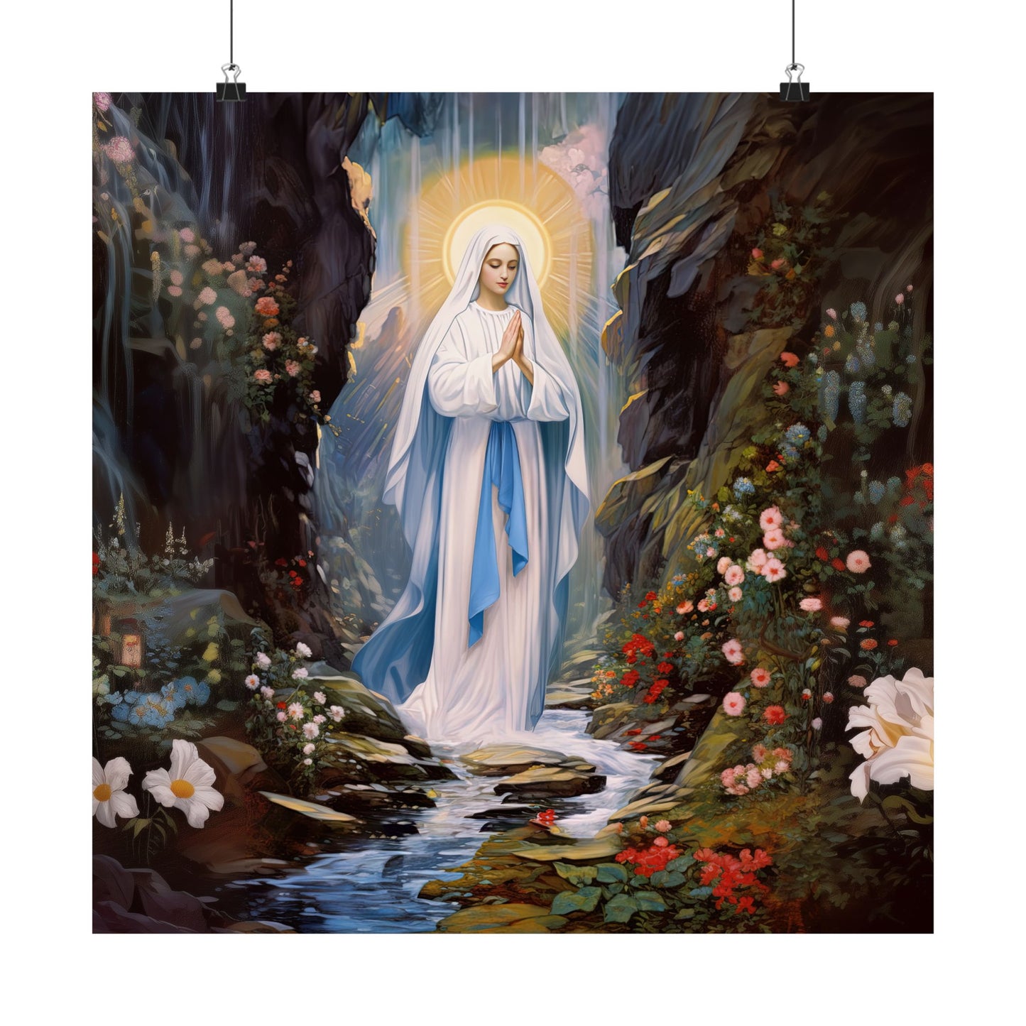 Our Lady of Lourdes - Sanctified Souls Print - Multiple Sizes - Premium Matte Vertical Posters