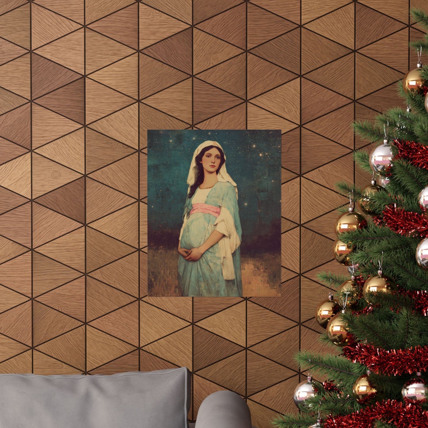 Our Lady of 'O' - Our Lady of Expectation - Mother Mary - Marian Art - Sanctified Souls Print - Multiple Sizes - Premium Vertical Posters
